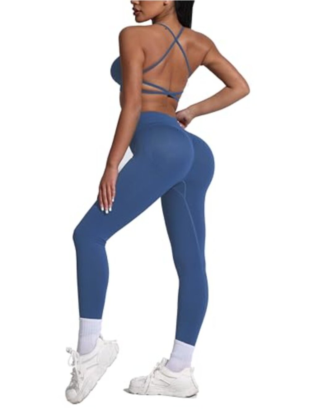 Seamless Workout Sets for Women Strappy Sports Bra with Shorts Leggings